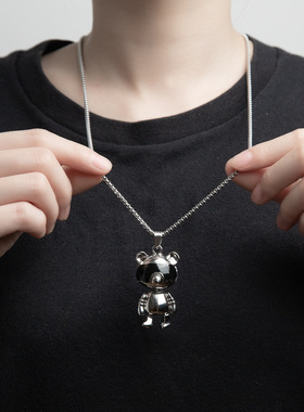 百搭毛衣项链小熊配件女 ins冷淡风设计感嘻哈锁骨链韩国项饰