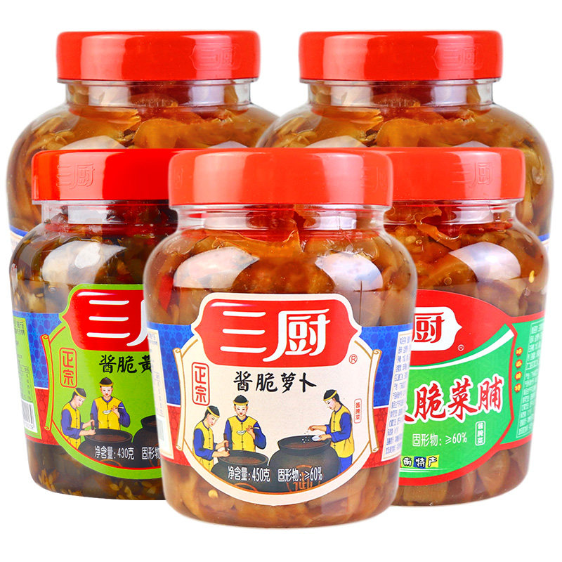 海南特产酱菜三厨爽脆菜脯萝卜干黄瓜下饭菜瓶装泡菜腌咸菜榨菜片