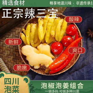 古蜀味道辣三宝泡椒泡姜组合四川特产泡菜嫩姜仔姜辣椒