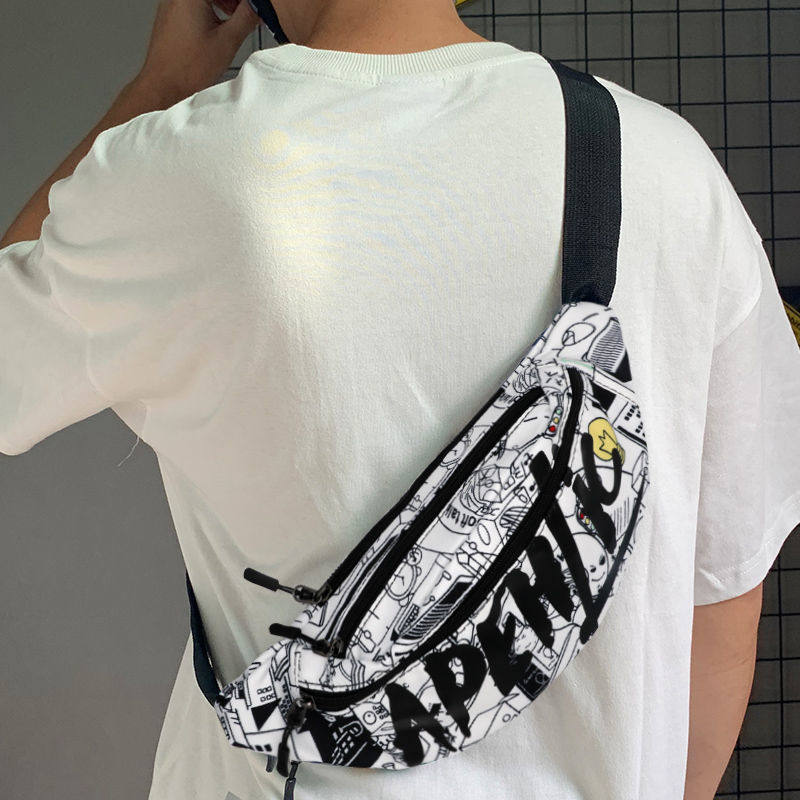 ins潮牌斜挎包男运动轻便单肩小背包女百搭斜跨胸包学生休闲腰包