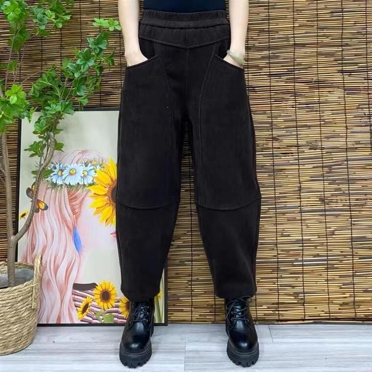 咖色新款高腰2026百搭宽松大码显瘦遮肉哈伦裤裤子女款薄款黑色a5