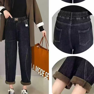 子冬季 女士宽松显瘦老爹裤 咪咪绒保暖a21 加绒加厚哈伦裤 欧关女装