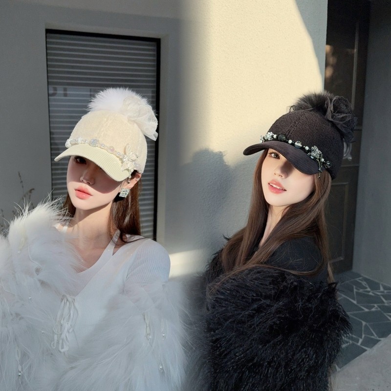 NIUYANG 原创高档羊羔绒蝴蝶系列珠钻棒球帽狐狸毛蕾丝花球鸭舌帽,服饰配件/皮带/帽子/围巾,帽子,淘宝优惠券,粉丝福利购,淘宝优惠卷