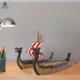 复古维京船龙舟模型帆船摆件创意家居装 饰一帆风顺工艺品船模型
