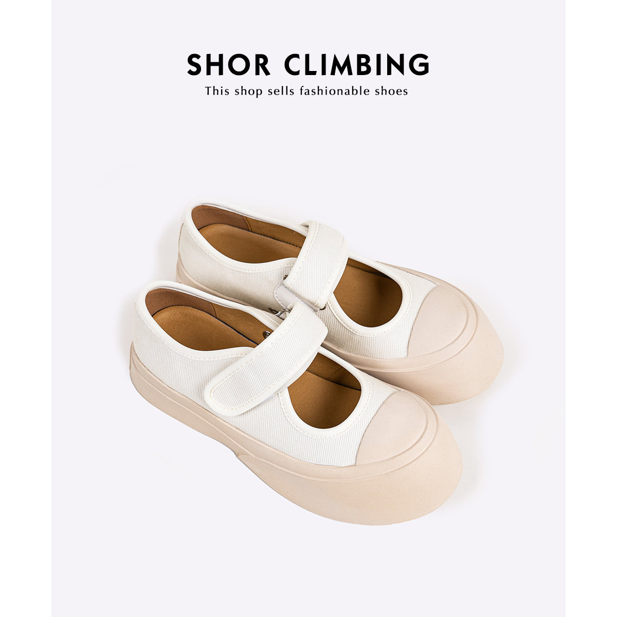 白帆布厚底春夏玛丽珍女鞋潮