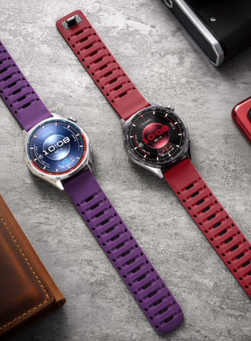 适用华为GT6表带watch gt5手表男士watch5新款腕表22mm鲨鱼磁吸扣GT4硅胶watch4/3pro男款透气运动智能手表带