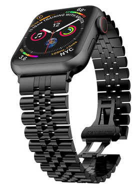 适用iWatch7/8/9表带金属苹果手表腕带 AppleWatch6/5 ultra2不锈钢链式小众S7s8s9iWatchSE2钢带夏41mm45/49