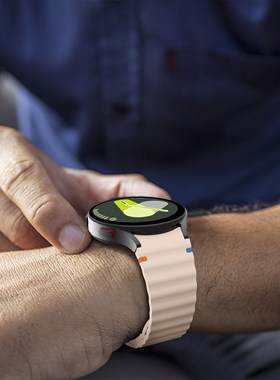 Galaxy Watch7硅胶表带 适用Watch6 Classic 47mm 车线设计硅胶腕带 智能运动手表替换带 夏波浪款表带时尚