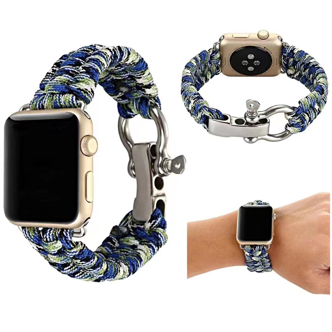 applewatch苹果手表伞绳手工编织表带尼龙iwatch se/7/6/5/4/ultra