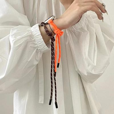 适用iwatch表带尼龙伞绳编织细款