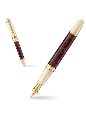 精致礼物 Laban/劳彭自然系列赛璐珞锦钢笔Damask 14K弹性尖钢笔