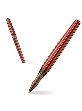 Laban/劳彭PR-9191-11RDTGY 古典系列宝珠笔-条纹红复古文艺风