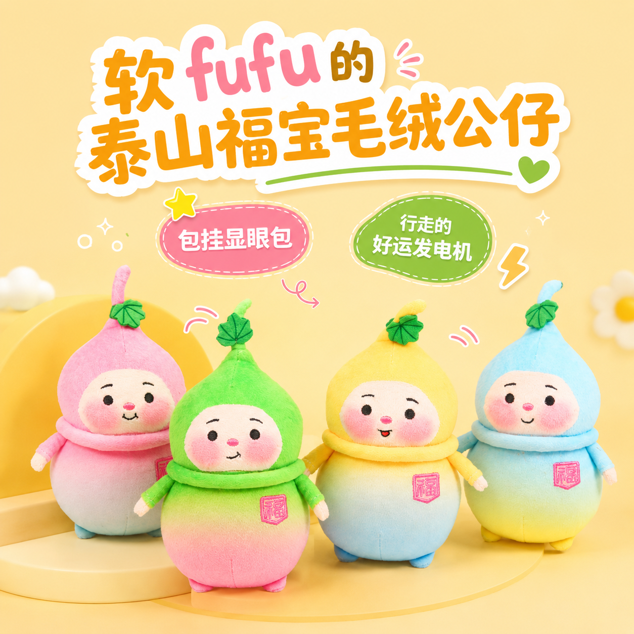 Tai集泰山文创礼物泰山福宝系列小拾子毛绒公仔旅游纪念品伴手礼
