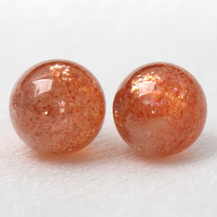 天然金草莓晶单珠金太阳石散珠手链DIY手串珠子日光石橙月光串珠