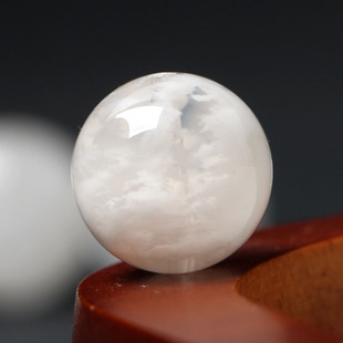 天然雪花白幽灵散珠白水晶手链珠子DIY串珠水晶单颗配珠手串配件