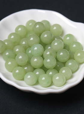 和田玉髓浅晴水玉散珠diy水晶饰品配件材料珠子圆珠串珠包邮