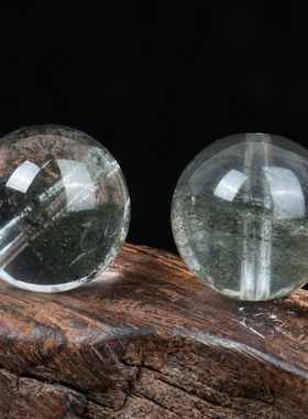 天然绿幽灵散珠满天星千层山单珠子半成品 招财水晶手链多宝手串