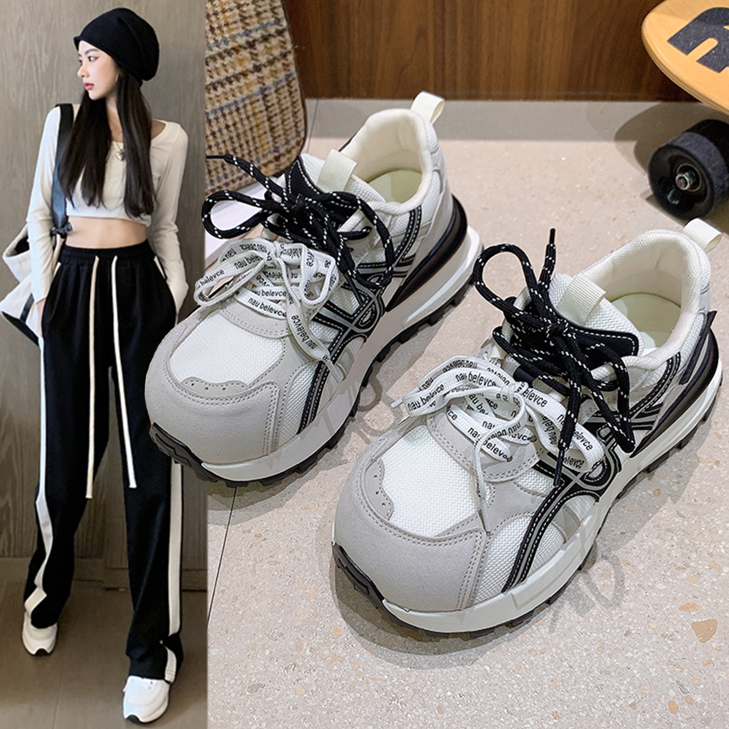 老爹鞋女2026春季新款百搭网面透气运动休闲鞋厚底增高轻便跑步鞋,女鞋,时尚休闲鞋,淘宝优惠券,粉丝福利购,淘宝优惠卷