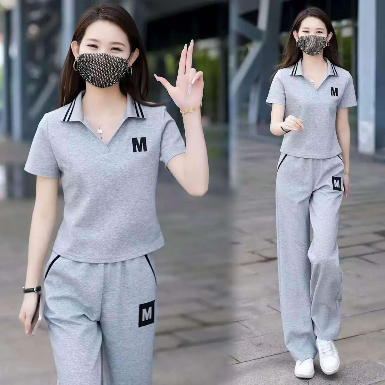 点击率休闲运动套装女装夏季新款短袖女运动服减龄洋气时尚两件a7