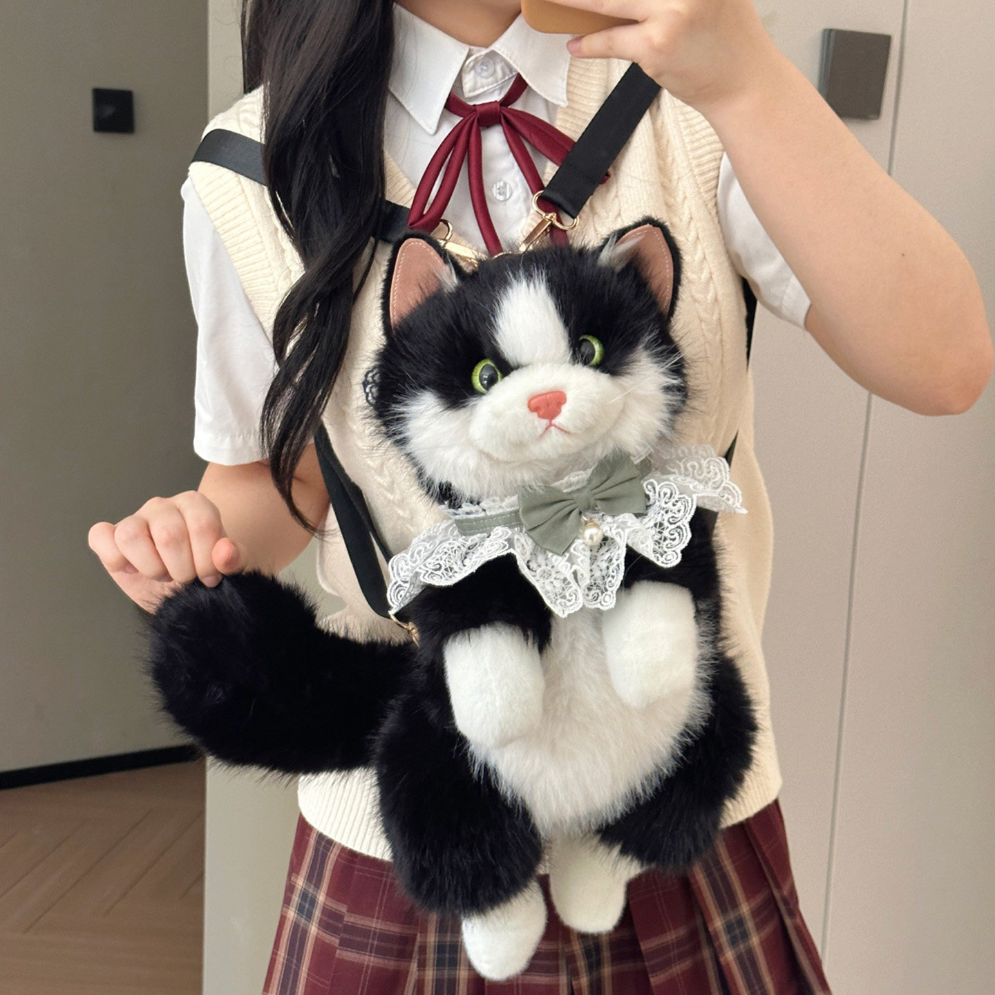 仿真布偶猫背包娃娃玩偶公仔小猫咪毛绒玩具女生双肩包包生日礼物