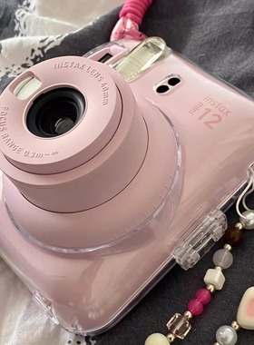 创意少女爱心粉色系拍立得保护壳mini12富士相机百搭耐磨放摔软壳