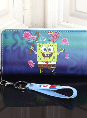 海绵宝宝卡通可爱儿童钱夹女童学生零钱包日韩大容量男童可挂钱包