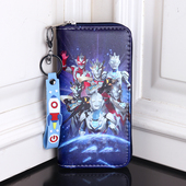 儿童礼物男童零钱包男士 卡通奥特曼印花拉链长款 手提钱包