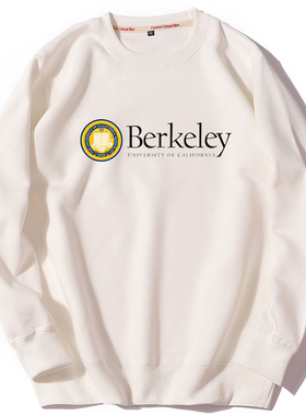 加州大学伯克利分校圆领套头卫衣加绒和薄款Berkeley男女春秋冬装