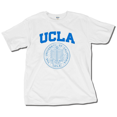 夏季纯棉宽松大码美国名校UCLA加州大学洛杉矶校服短袖学院风T恤
