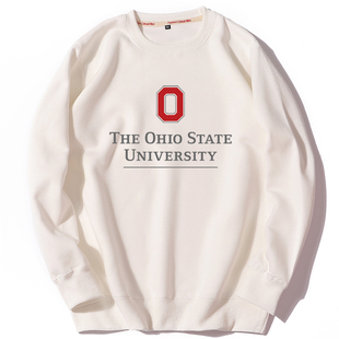 Ohio State University俄亥俄州立大学圆领卫衣秋冬装加绒和薄款