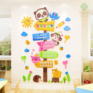 幼儿园教室文化墙布置卡通创意墙贴纸托管班早教中心墙面装饰贴画