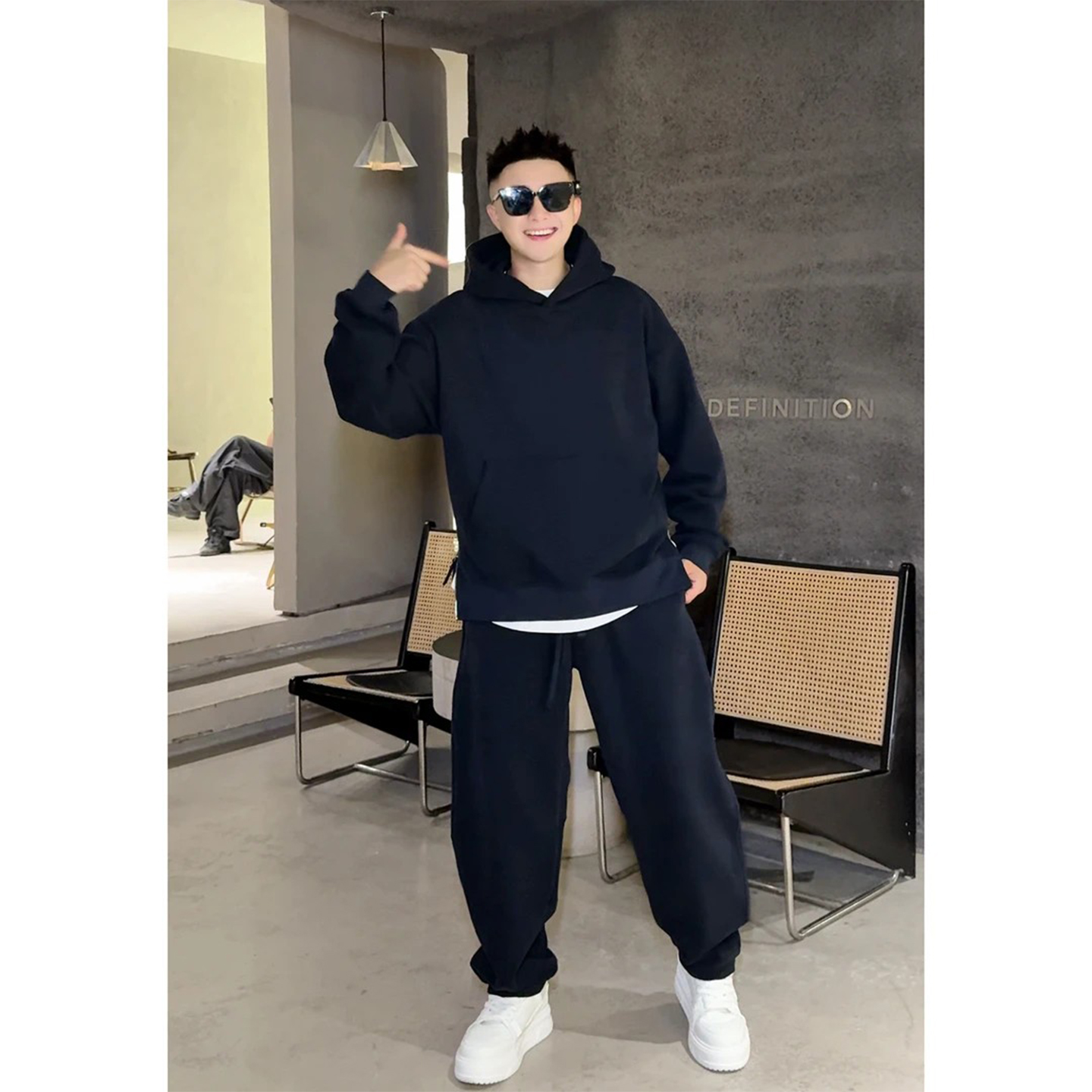 秋冬新款经典三角标休闲运动套装