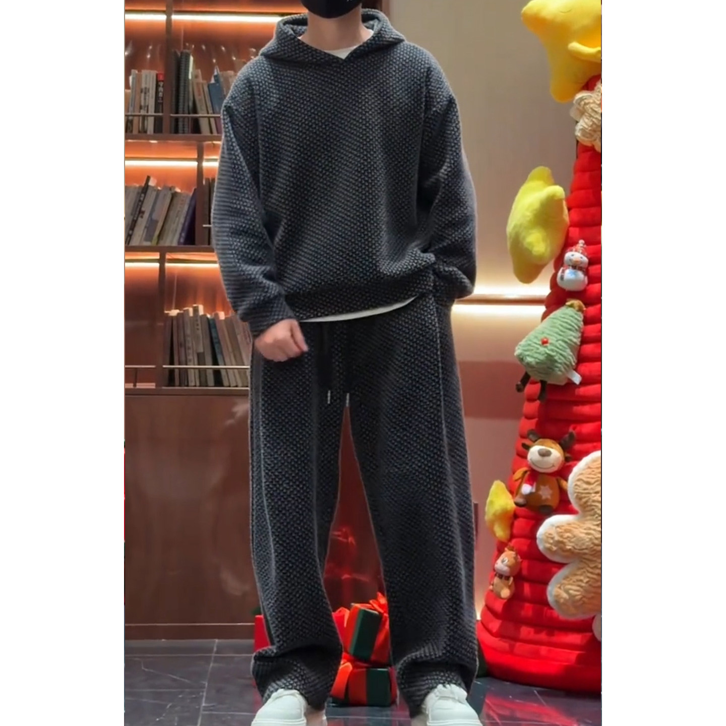 2005冬季新款男士雪呢绒两件套宽松百搭套头连帽卫衣休闲运动套装,男装,休闲运动套装,淘宝优惠券,粉丝福利购,淘宝优惠卷