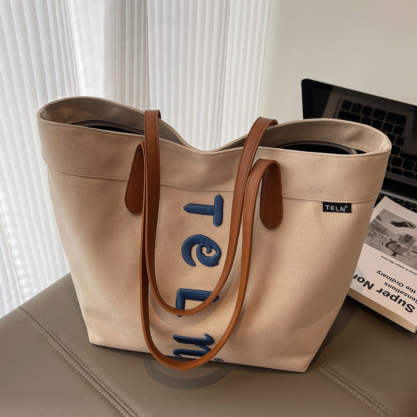 帆布包女2025新款大容量托特包学生上课通勤单肩包休闲百搭手提包,箱包皮具/热销女包/男包,通用款女包,淘宝优惠券,粉丝福利购,淘宝优惠卷