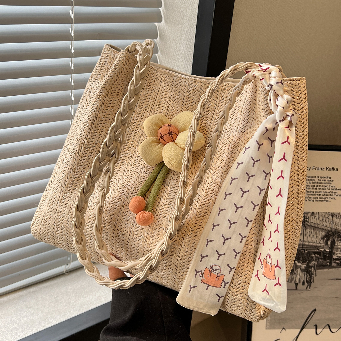 编织包女2025新大容量单肩托特包