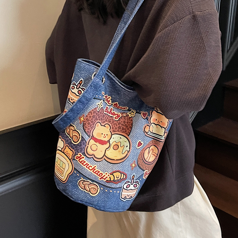 帆布包女大容量水桶包上班通勤包