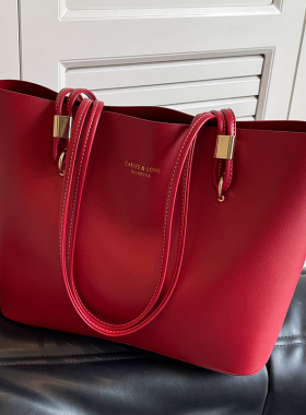 红色包包女士2026新款结婚新娘包高级感时尚大容量婚包手提托特包