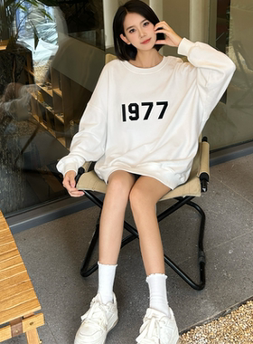 ESSENTIALSKKK2024年秋冬新款圆领卫衣1977宽松中长款情侣上衣潮