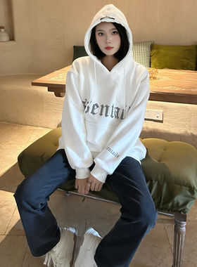 ESSENTIALSKKK2024年秋冬新款连帽卫衣女宽松长袖套头上衣外套潮