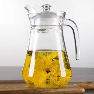 家用透明凉白开水壶 加厚玻璃凉水壶 大容量杯子饮料果汁壶冷水壶