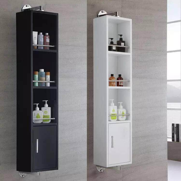 2024新品定制卫生间橡木浴室边柜侧柜现代简约全身旋转镜柜实木收