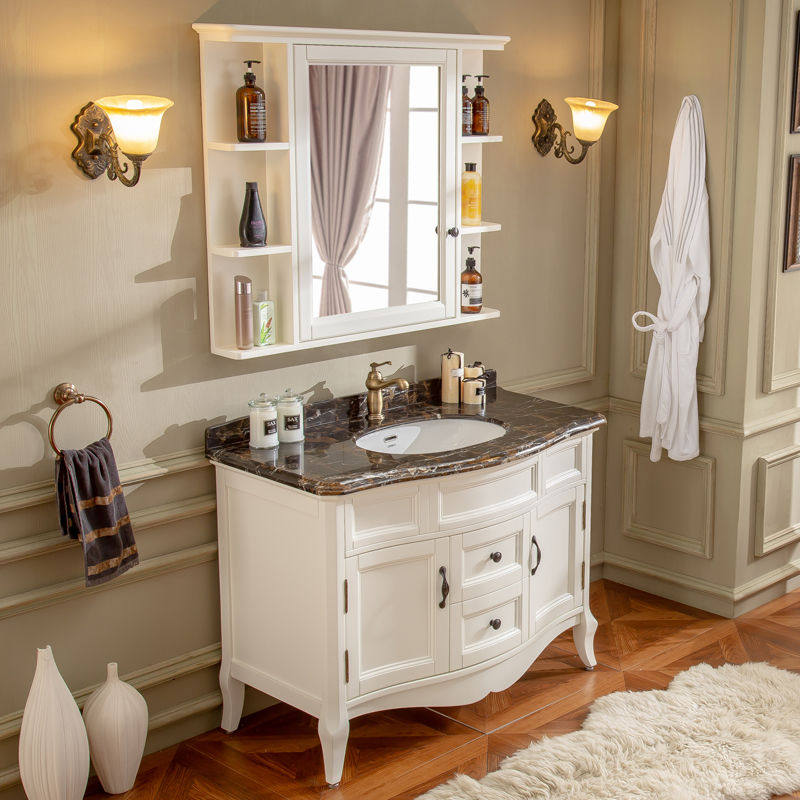 2024新品定制简约欧式浴室柜洗手盆柜组合北欧现代卫生间洗漱台洗