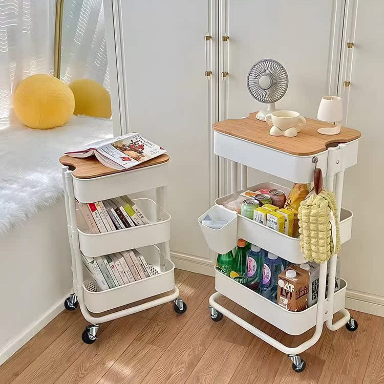 心家宜厨房家用小推车置物架婴儿新生儿用品落地移动零食收纳架子
