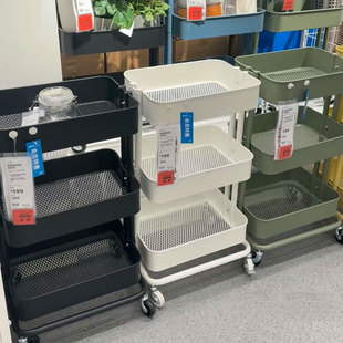 小推车置物架落地多层厨房可移动零食收纳架新生婴儿用品储物架子