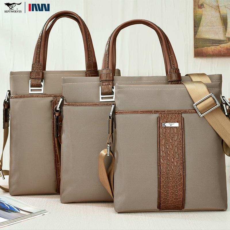 正品七匹狼单肩包男士牛津布包斜挎包手提包休闲商务电脑包背包潮