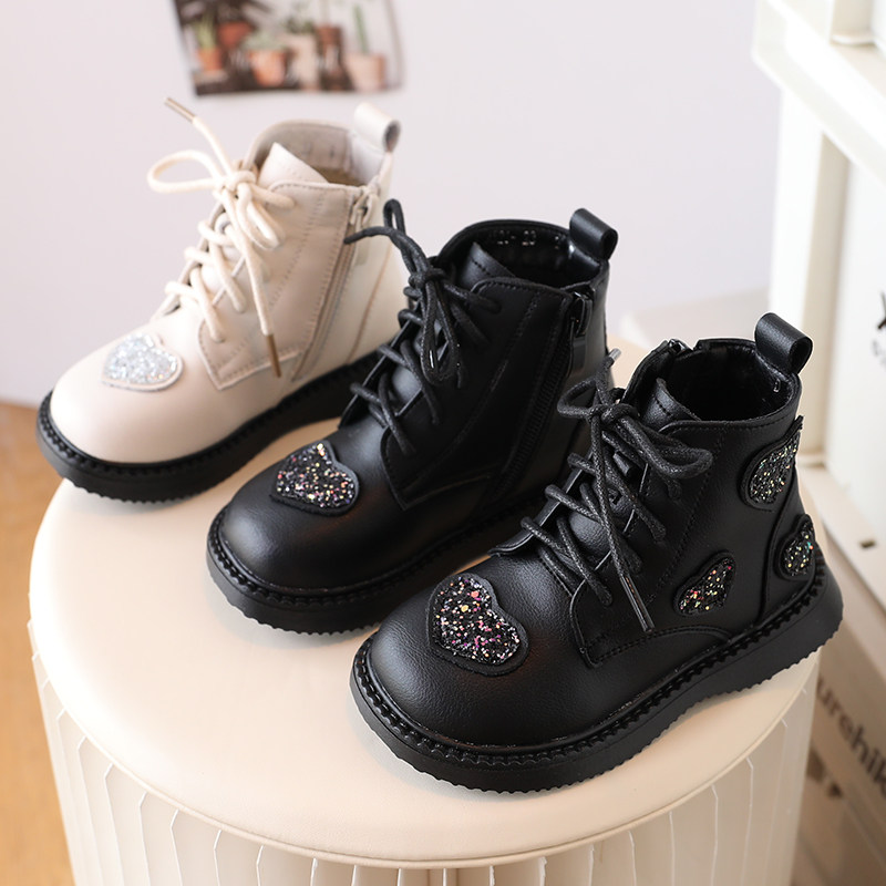 女童马丁靴真皮短靴软底英伦风女宝靴加绒公主棉靴子2025新款单靴