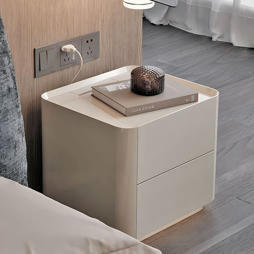 感应灯实木多层静音轨道简约床柜