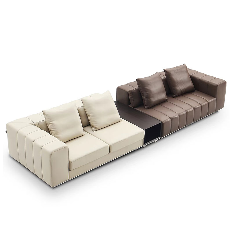 意式极简钢琴键沙发时尚简约设计师款真皮沙发客厅大小户型组合款