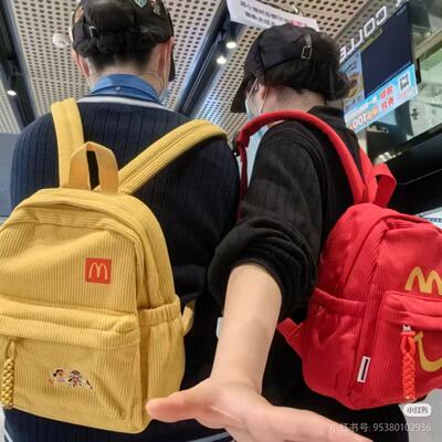 麦当劳周边休闲大高中学生ins风双肩包旅行校园背包轻便儿童书包