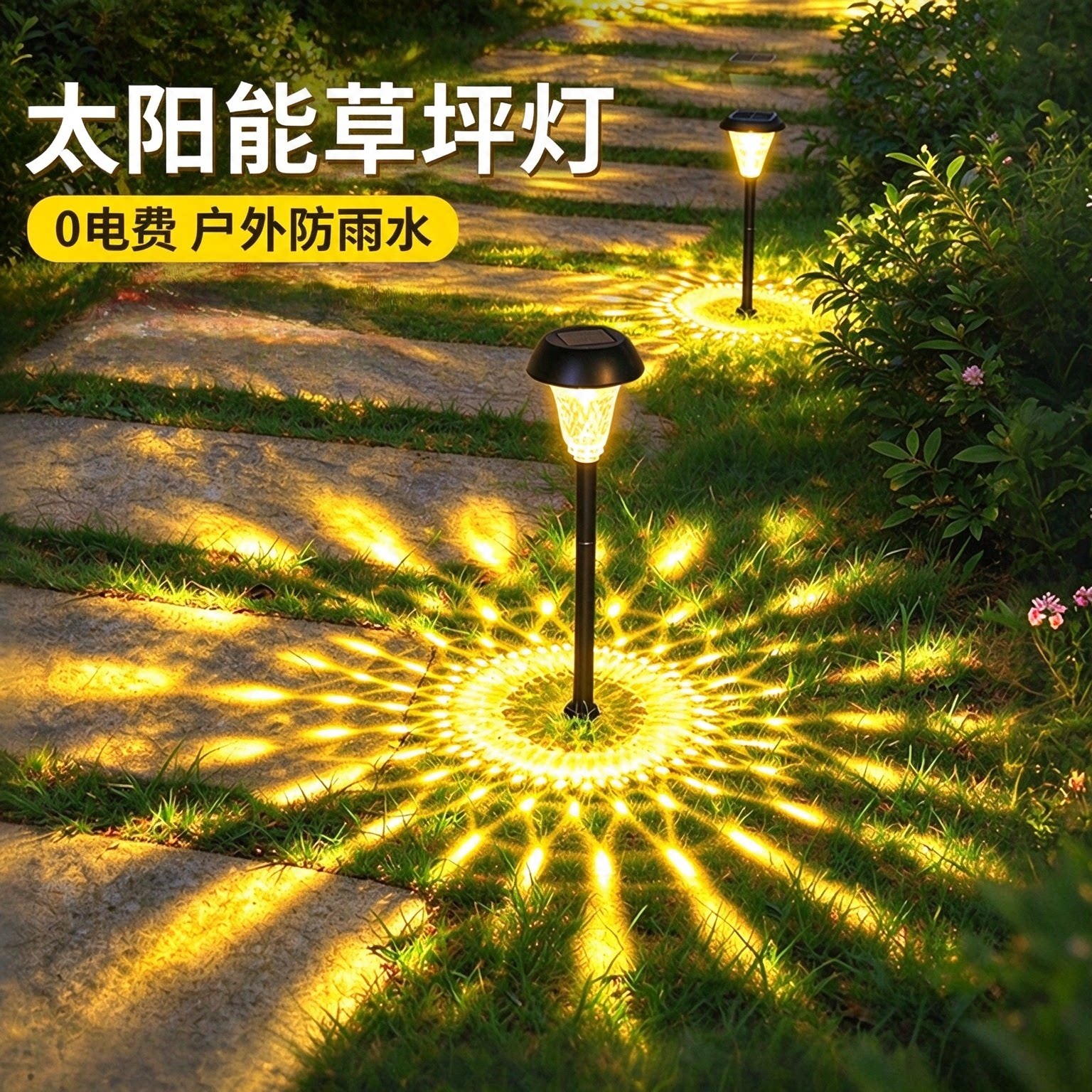 太阳能草坪灯户外庭院景观装饰灯花园院子氛围灯室外防水地插灯